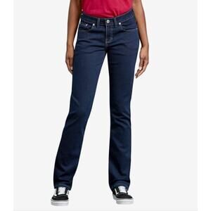 NEW NWT Dickie's Relaxed Fit Dark Wash Stretch Straight Leg Jeans Size 6